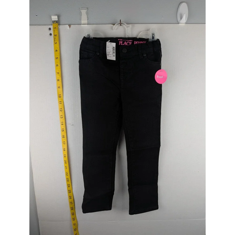 The Children's Place Girls Skinny Jeans Black Wash Adjustable Waist 5T 2084799